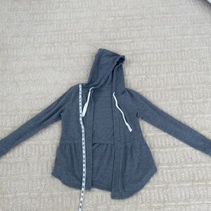 LOFT cotton sweater/sweatshirt cardigan with hood